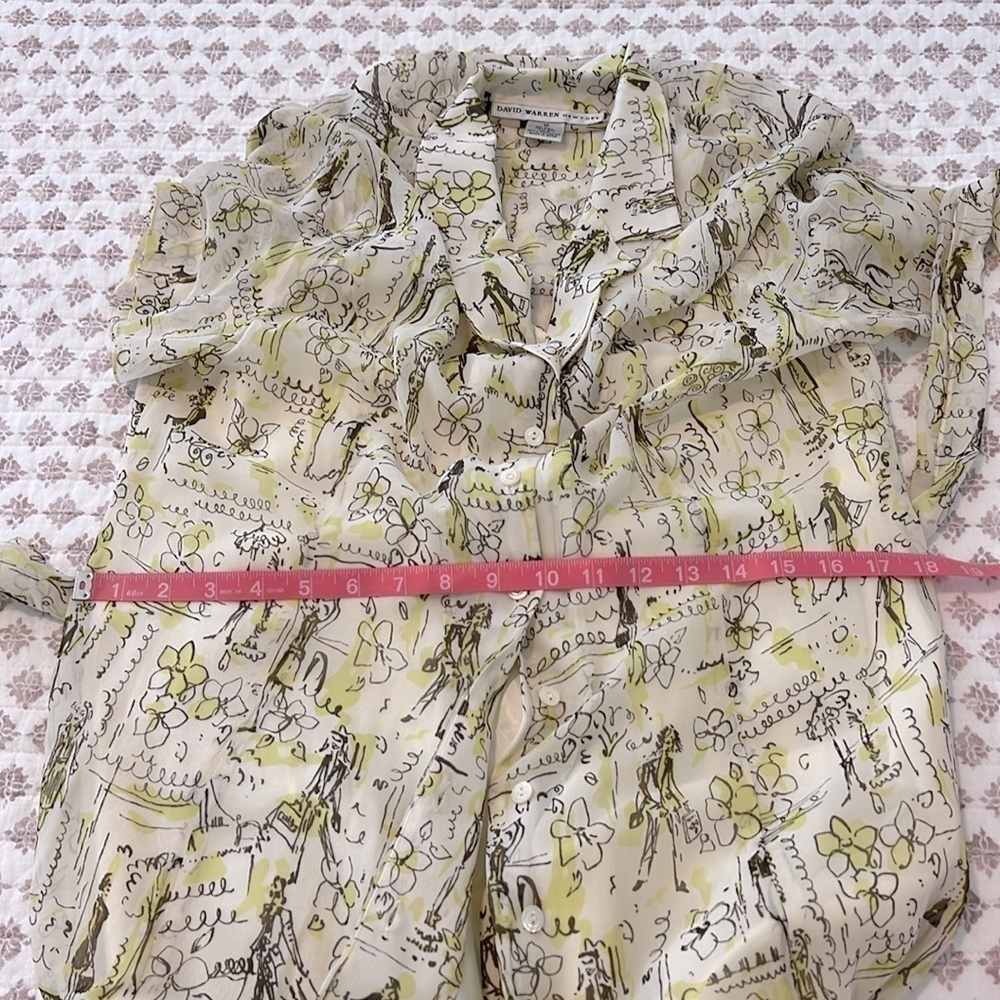 Vintage 90s Y2K David Warren 100% Silk Shirt Dress Parisian Old Money Midi - Picture 14 of 17